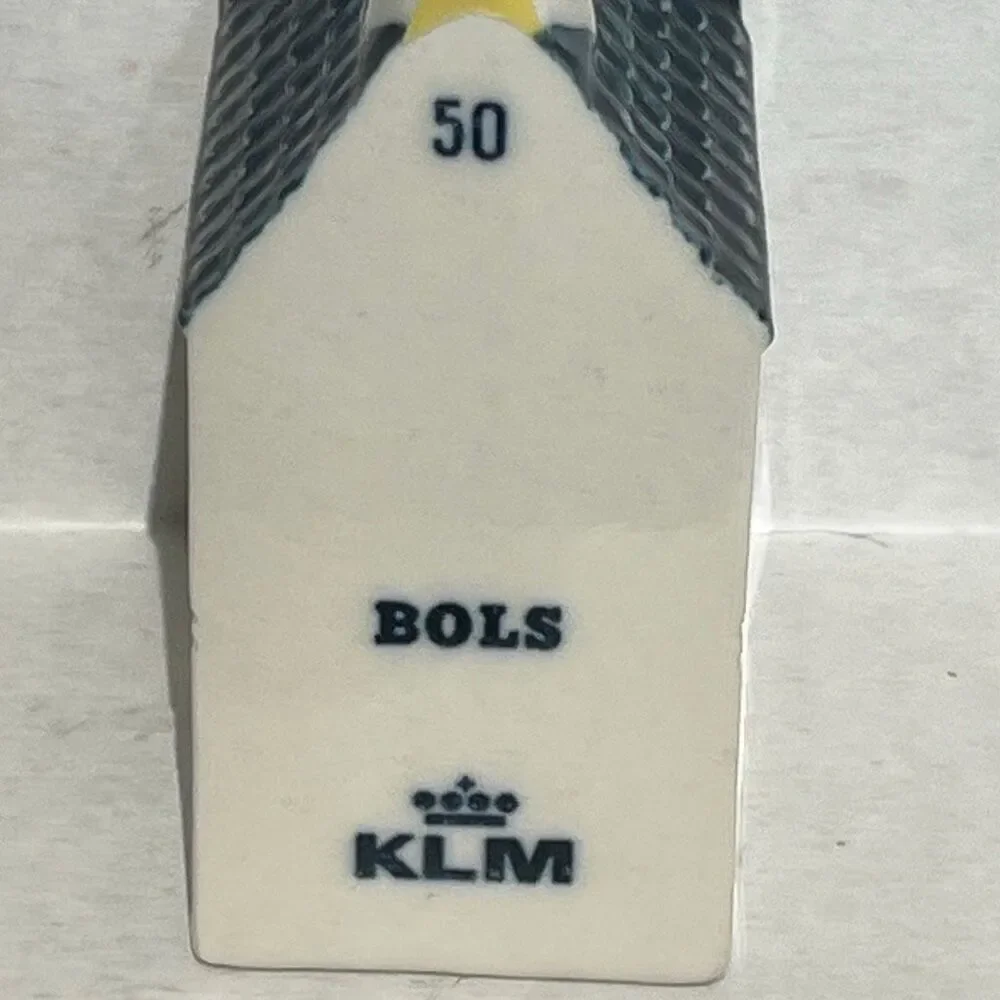 2-KLM By BOLS Blue White Delft Royal‎ Distilleries Miniature House Number 50